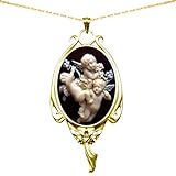 Yspace 18k Gold Plated Heart of the Angel Pendant Cameo Fairy Necklace for Women...