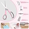 Scissors, Rkqoa 8" Scissors All Purpose 6 Pack - Comfort-Grip Sharp Scissor for Office School Adult Art Sewing Fabric Craft Supplies, Teacher/Classroom Everyday Use, Right/Left Handle #2