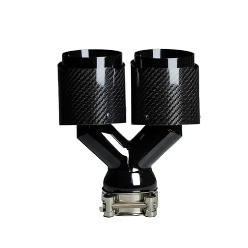 Embouts d'échappement universels double sortie noir brillant 76.2mm vers 101mm - 3