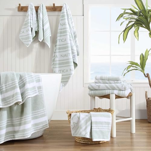 Image of Nautica - Cotton Hand, Fingertip & Bath Towel Set, 6 Pack Towels