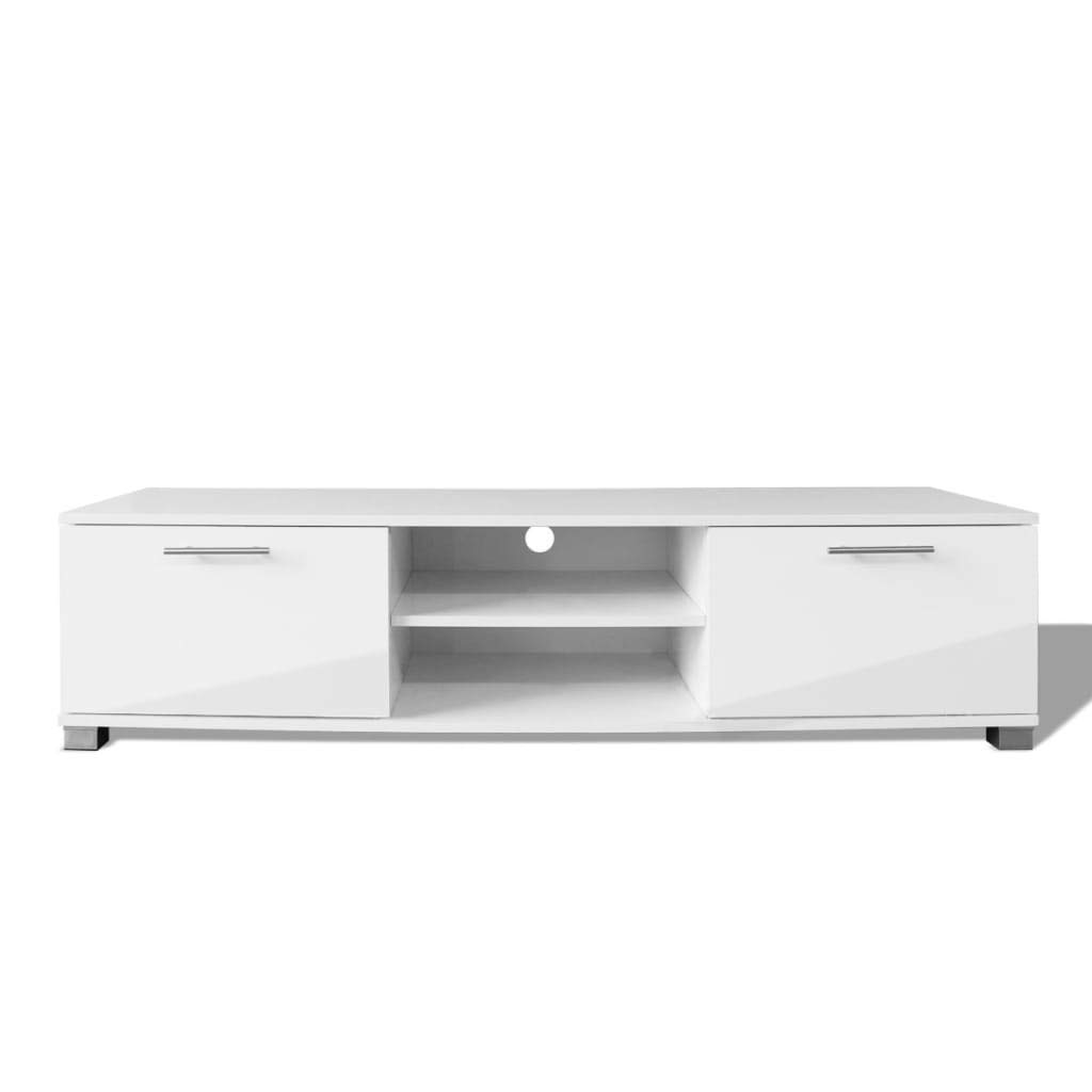 Genérico - Mueble para TV (120 x 40,5 x 35 cm), color blanco | Construcción robusta, 4 salidas de cable, gran almacenamiento, estantes para DVD y consola