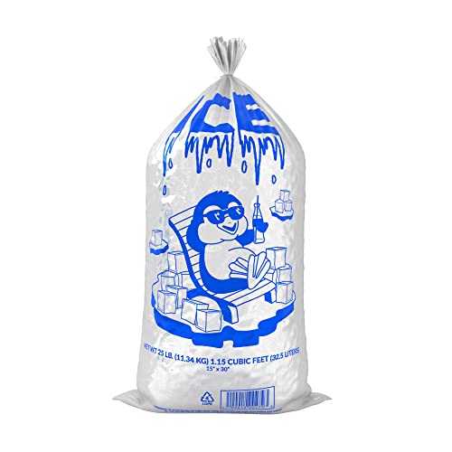 Krollen Industrial 20 lb. Clear Plastic Ice Bag with Ice Print - 500/Case