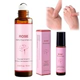 Olio Essenziale di Rosa 10ml, Olio Viso Idratante con Applicatore Roll-on, Olio di Rosa Mosqueta Puro per Massaggio Viso e Corpo, Formula Naturale per Pelle Luminosa