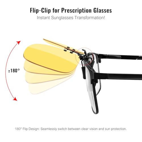 Image of MERRY'S Polarized Clip on Sunglasses Flip Up Metal Clip Attachments for Prescription Glasses