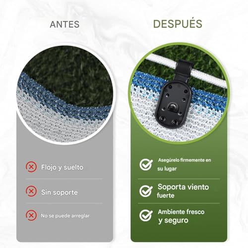 Grapas para red de sombra con cierre de seguridad antipinchazos 5