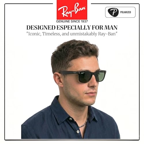 Image of Ray-Ban RB4105 WAYFARER FOLDING CLASSIC Square Shape Sunglasses for Men with Official Eyewear Kit