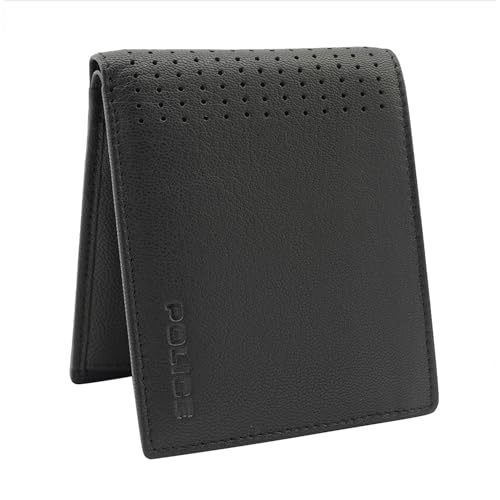 Image of Police Leather Coin Wallet for Men, Gents Purser with Card Holder Compartments (Black)