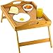 Home-It Bed Table Tray with Folding Legs - Bamboo Breakfast Tray with Handles for Bed, Sofa, Eating and Laptops, Snacking and Working