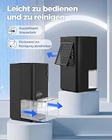 Heelay Luftentfeuchter 1200 ml, elektrischer Luftentfeuchter, energiesparend, tragbar, ultraleise, automatische Abschaltung, 7-farbiges Licht, Raumentfeuchter für Schlafzimmer, Badezimmer und Zuhause – Ansicht 7