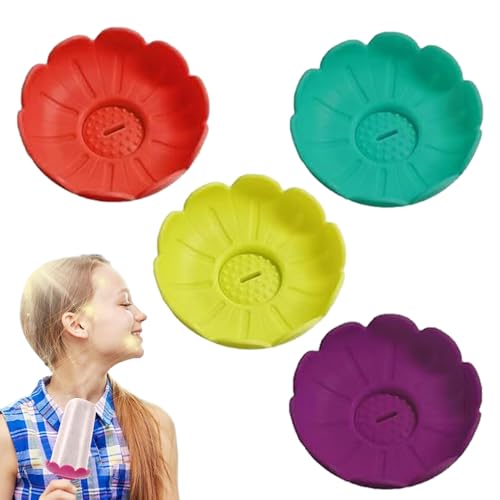 Soporte de hielo | 4 piezas de silicona para protección antigoteo para hielo, molde antigoteo para postres ideal para casa, pícnic, viajes, cumpleaños, piscina, jardín, niños y niñas