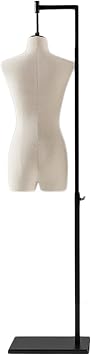 Female Mannequin Torso with Stand, for Hanging Womans Clothes Pants, Half Body Dress Form Tailor Manikin, Adjustable Height 120-182cm Interesting, White