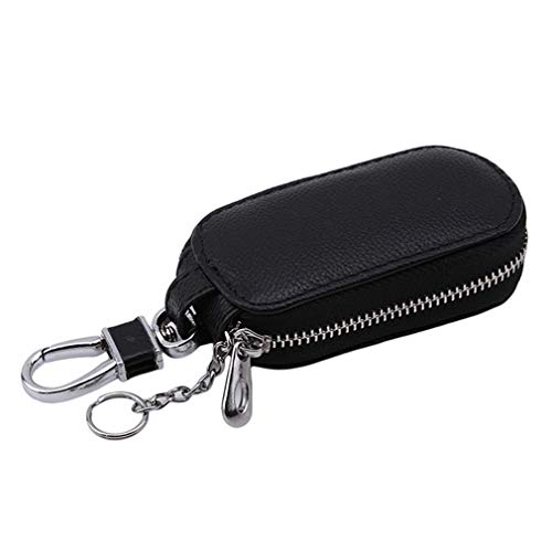 Preisvergleich Produktbild Kingus PU Leder Autoschlüssel Brieftaschen Auto Schlüsseletui Mode Autoschlüssel Tasche Mini Reißverschluss Schlüsseltasche Persönlichkeit Mini Aufbewahrungstasche Home Autoschlüssel Tasche, schwarz