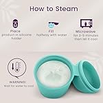 EcoBlossom Menstrual Cup Case and Sterilizer - Reusable Silicone Sterilizing Holder - Cleaner Period for You and Your Disc or Cup - Portable Cleaning Container & Microwave Steamer (Cyan) - Image 3