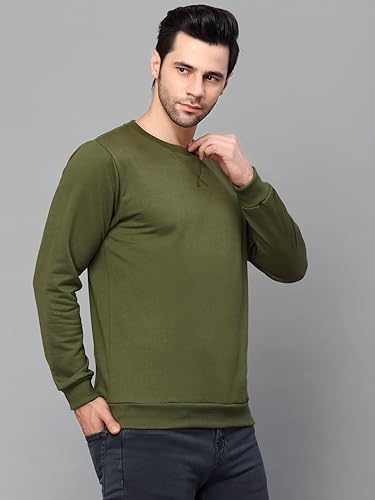 Image of Rigo Fleece Printed Round Neck Sweatshirt for Men | Full Sleeves Sweatshirt for Men | Casual Wear & Stylish Sweatshirts for Men