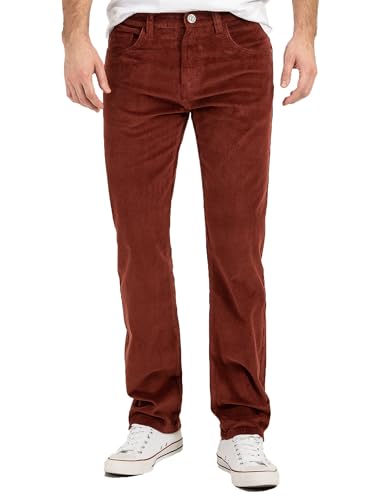 Rock Creek Herren Cordhose H-399 Weinrot W36 L30 Bootcut Hose Stretch Basic...