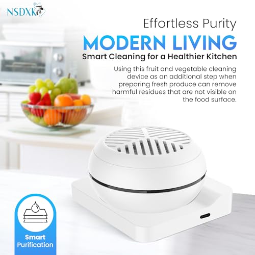 NSDXK Fruit and Vegetable Washing Machine, Fruit Vegetable Cleaner Device, Portable USB Wireless Veggie Wash with Purification Technology, for Washing Fruits, Vegetables, Rice, Meat by NSDXK - Used condition - Image 2