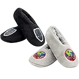 Marvel Socks and House Slippers, Black Panther Fuzzy Baba House Slipper Socks for Kids, Grippers, 2-Pack Kids Fuzzy Socks