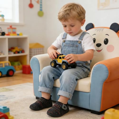 Image of FEETCITY Baby Boys Girls First Walking Shoes Infant Sneakers Crib Shoes Breathable Lightweight Slip On Shoes