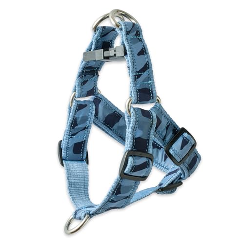 Pet Passion REMY - THE Recycled Ribbon Harness, Navy CAMO, Medium