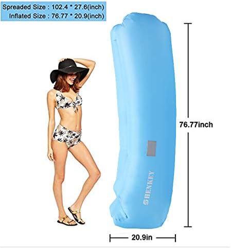 shenkey Inflatable Lounger, Water Proof& Anti-Air Leaking Design-Ideal Inflatable Couch, Portable Hommock and Air Sofa for Travelling, Camping, Hiking and Beach Parties