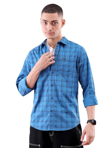 Image of The Indian Garage Co Men Slim Fit Abstract Printed Full Sleeves Spread Collar Casual Shirt