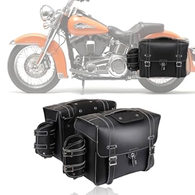 Sacoche de selle pour bagages de moto en cuir de qualité lourde 2 sacoches la