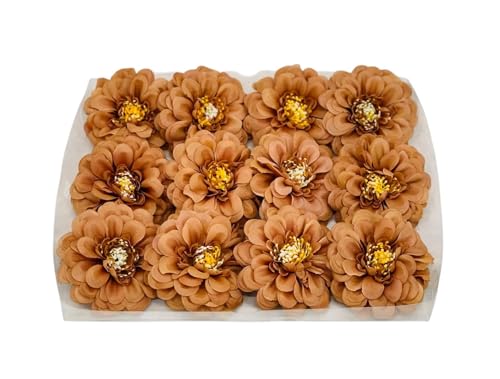 Image of WRAP Concepts Artificial Dahlia Flower Head for Home Decoration and Craft (20pcs) (Brown)