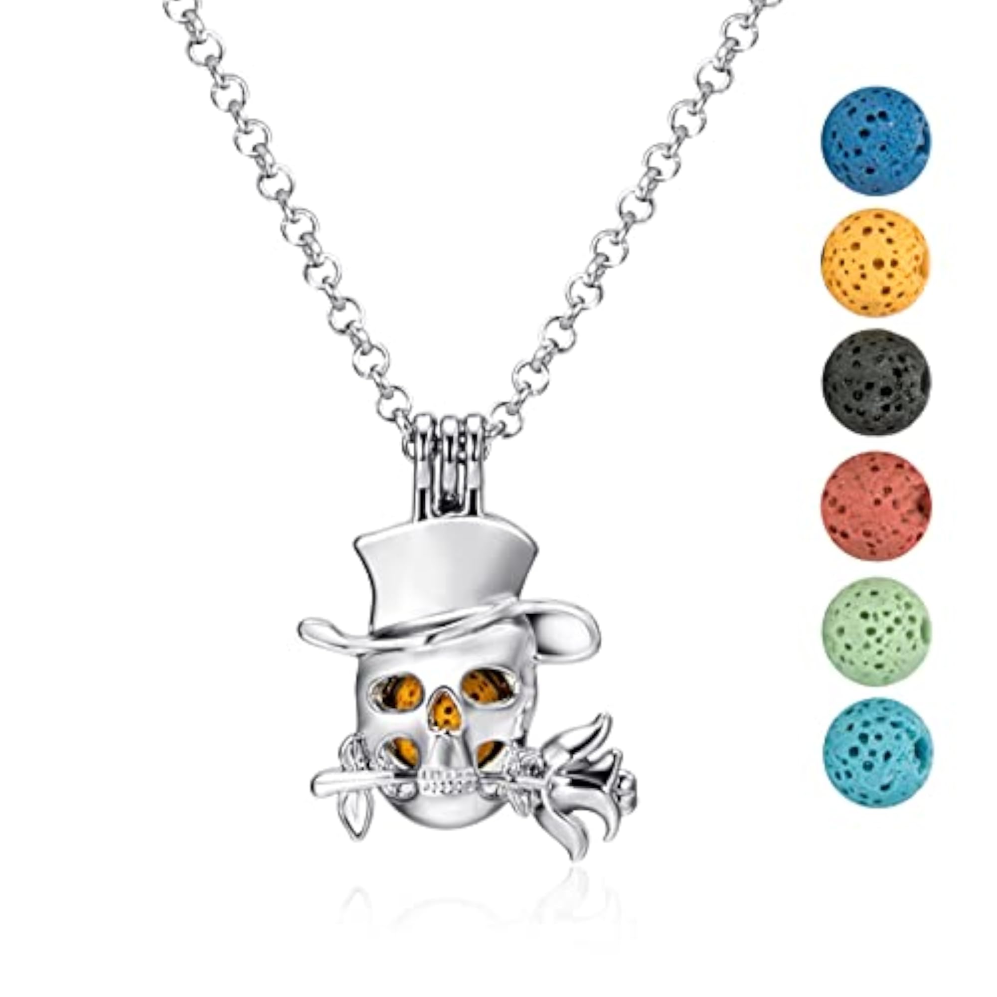 Wild Essentials Skull Tophat Essential Diffuser Necklace Set