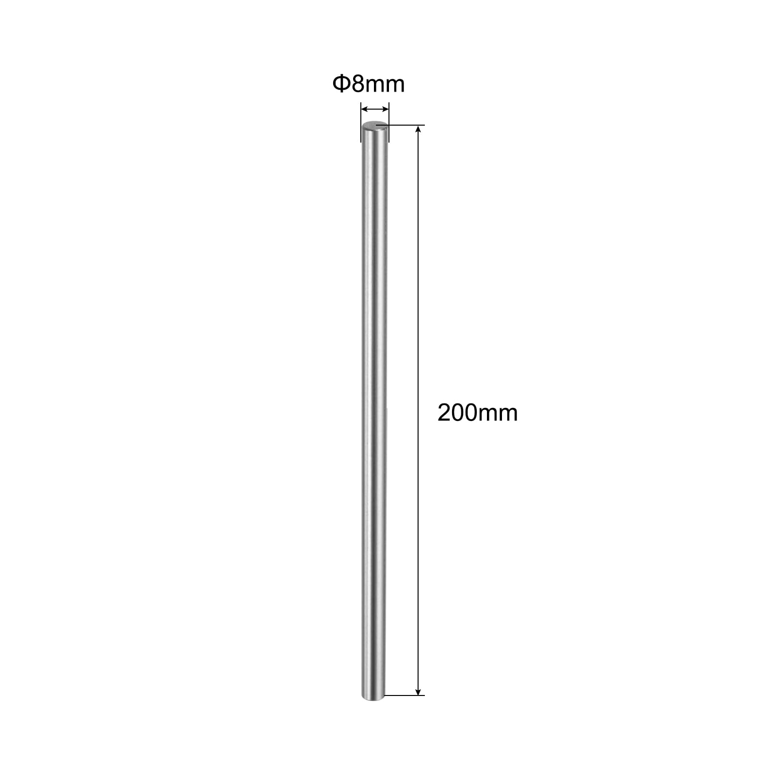 uxcell 2 Pcs Linear Motion Rod Shaft Guide 8mm x 200mm (0.315