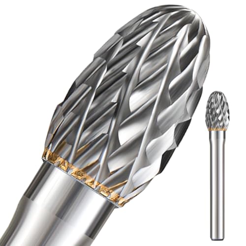 1/4 Carbide Burr Set 1/4 Shank w/Big Beech Holder Die Grinder Bits Drill Bits Grinding Bits for Metal Rotary Tool Attachment Accessories Rasp Weld Wood Stone for Milwaukee Dewalt, FO-5