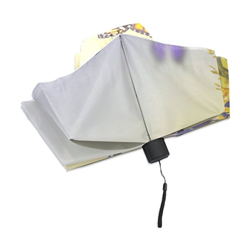 Baihuishop Jstel Compact Travel Windproof Butterfly Pattern Portable Rain Umbrella #TOP4