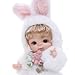 Reborn Baby Doll 10 Inch – Realistic Full Vinyl Bunny Girl with Blonde Hair & Purple Eyes – Soft Collectible Toy Gift for Girls