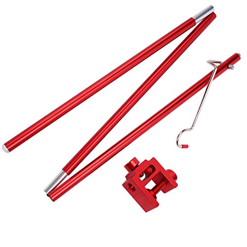 Cryfokt Outdoor Camping Light Pole, Adjustable & Foldable Aluminum Alloy Lamp Stand for Camping & Outdoor Activities, Lightweight Design (Red)
