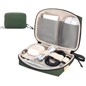 SIMTOP Small Electronics Organizer Travel Case, Portable Tech Case Pouch for Cable, Charger, Phone & Earbuds – Water-Resistant Cord Storage for Commute, Office & Business Trip – Compact Design