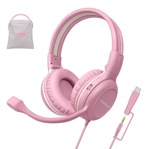 Image of SIMOLIO-Type-C-Wired-Headphones for-School with HD Boom-Mic & Volume Limit