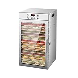 MORLU フードドライヤー 6~18層 食品乾燥機 ステンレス鋼 過熱防止機能内蔵 受け皿付きフード乾燥 タイマー付き 大容量 使用簡単 野菜/果物/ジャーキー 家庭用 業務用 (ボタンタイプ,18層)