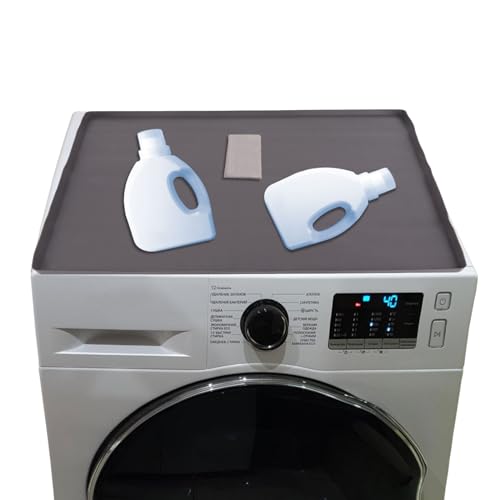 Gachiwar Washer and Dryer Cover for the Top, Washer Dryer Top Protector Mat Protective Rubber Mat for the Top Laundry Washer and Dryer Accessory (60cm x 60cm/23.6" x 23.6")