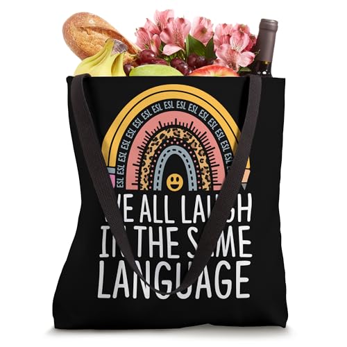 Bolsa tote para profesores de inglés: 'We All Laugh In The Same Language', vuelta a clases miniatura 4