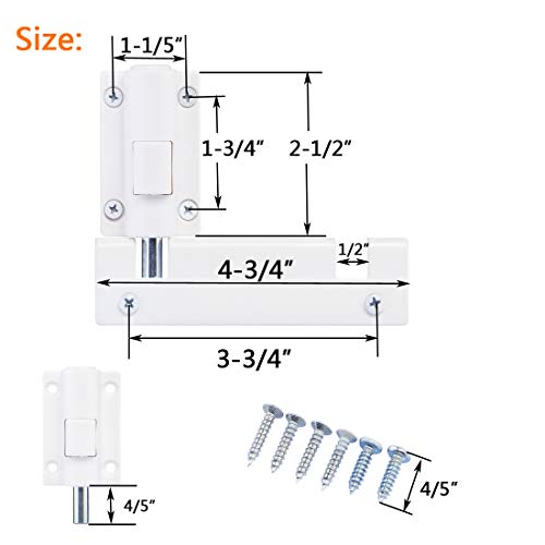 Patio Sliding Door Security Foot Lock Kick Lock , Fits on Top Rail