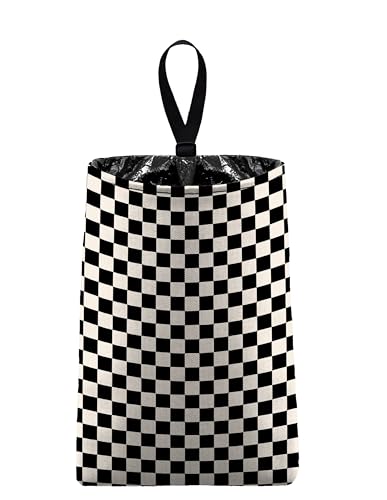 The Mod Mobile Auto Trash - Checkers Black and White car trash bag litter bag garbage can for your automobile Car Accessories