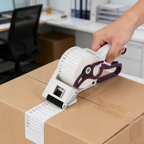 Layver Manual Label Applicator, Handheld Labeling Tool, Portable Barcode Applicator Gun, Bubble-Free Label Applicator for Home Office Industrial Use 1” 3” Label Core