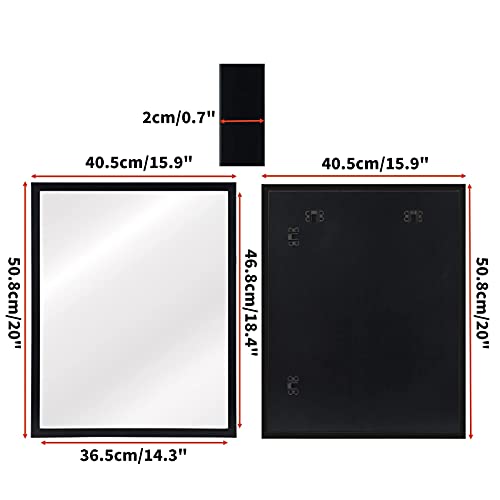 Crugla 2 Packs 16X20 Rectangle Wall Mirrors Black Hanging Mirror For Bathroom, Living Room, Bedroom #TOP4
