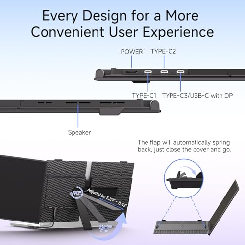 14" Laptop Screen Extender, 0.19" Ultra-Thin Laptop Monitor, Stable Damping Stand with 90 - image 4