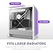 NZXT H5 Flow 2024 - Compact ATX Mid-Tower PC Gaming Case - High Airflow - 2 x 120mm Fans Included - 360mm Front & 240mm Top Radiator Support - Cable Management System - Tempered Glass - White