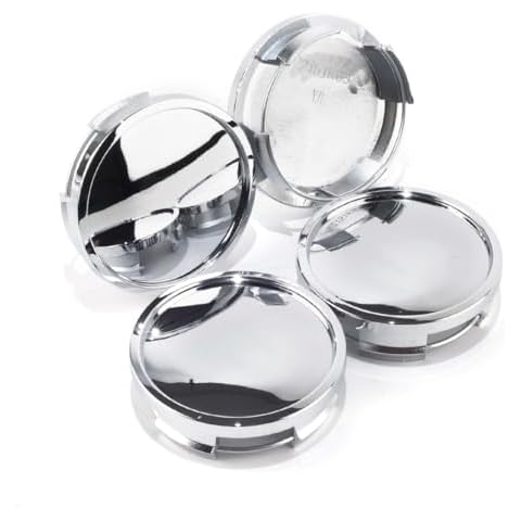 GTOWNWORKS 63MM 2.47 Inch Wheel Center Caps Snap-in Wheel Center Hubcaps Universal Center Cover Replacement Chrome 4Pcs, Outer 63mm/2.47in Inner 56mm/2.2in Cover