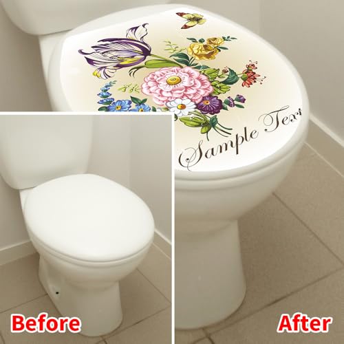Sticker decorativo de tapa de inodoro Butterfly Flowers miniatura 2