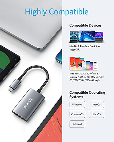 Anker USB-C SD 4.0 Card Reader, PowerExpand+ 2-in-1 Memory Card Reader, for SDXC, SDHC, MicroSD, MMC, RS-MMC, Micro SDXC, Micro SDHC, UHS-II, and UHS-I