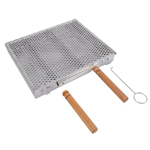Diyeeni Cesta de Parrilla de Barbacoa, Cesta de Calefacción de Uniforme Rectangular para Pescado (manija doble)