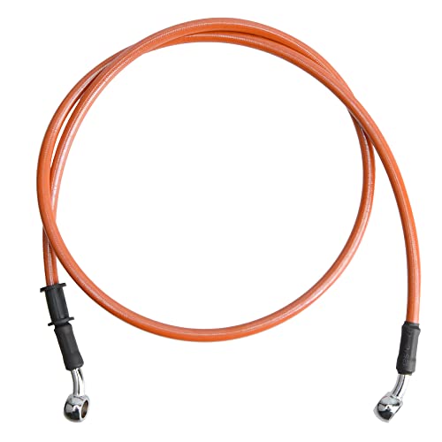 Zyhw Motorcycle Brake Line, 110Cm/43.31"Universal Hydraulic Clutch Oil Pipe, Motocross Stainless Steel Braided Accessories For Bikes Enduro Motocross Street Bikes(Orange) #TOP17