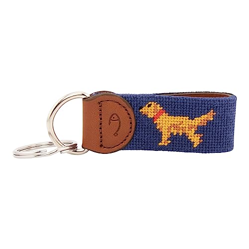 Image of Leather Hand-Stitched Needlepoint Key Fob or Key Chain